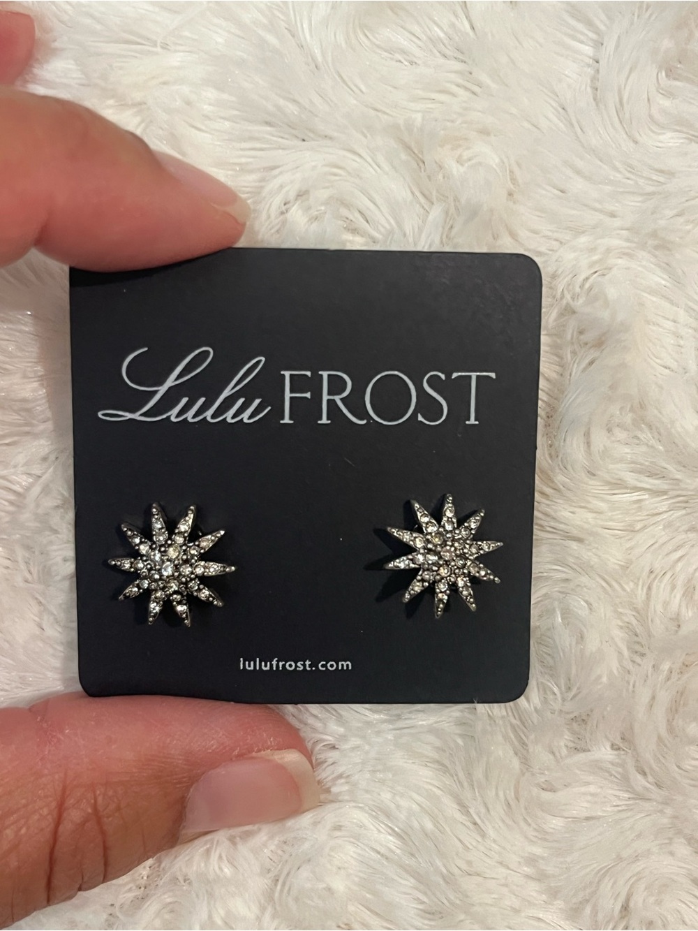 Lulu Frost Electra Stud Clear Crystal Starburst Stud Earrings - Picture 2 of 6